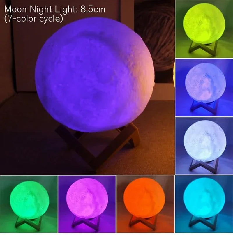 8cm LED Moon Night Light with Stand