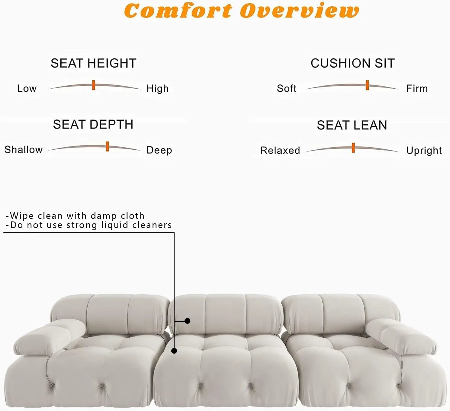 104″ Modern Minimalist Modular Sectional Sofa – Velvet 3-Seat Convertible Couch