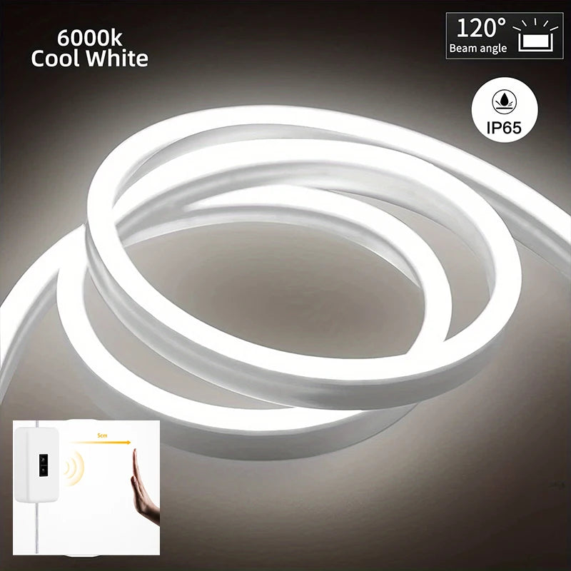 Neon LED Light Strip 5V USB Smart Gesture Sensor Dimmer Switch Flexible Waterproof Silicone Neon Sign Rope Tupe Room Decoration