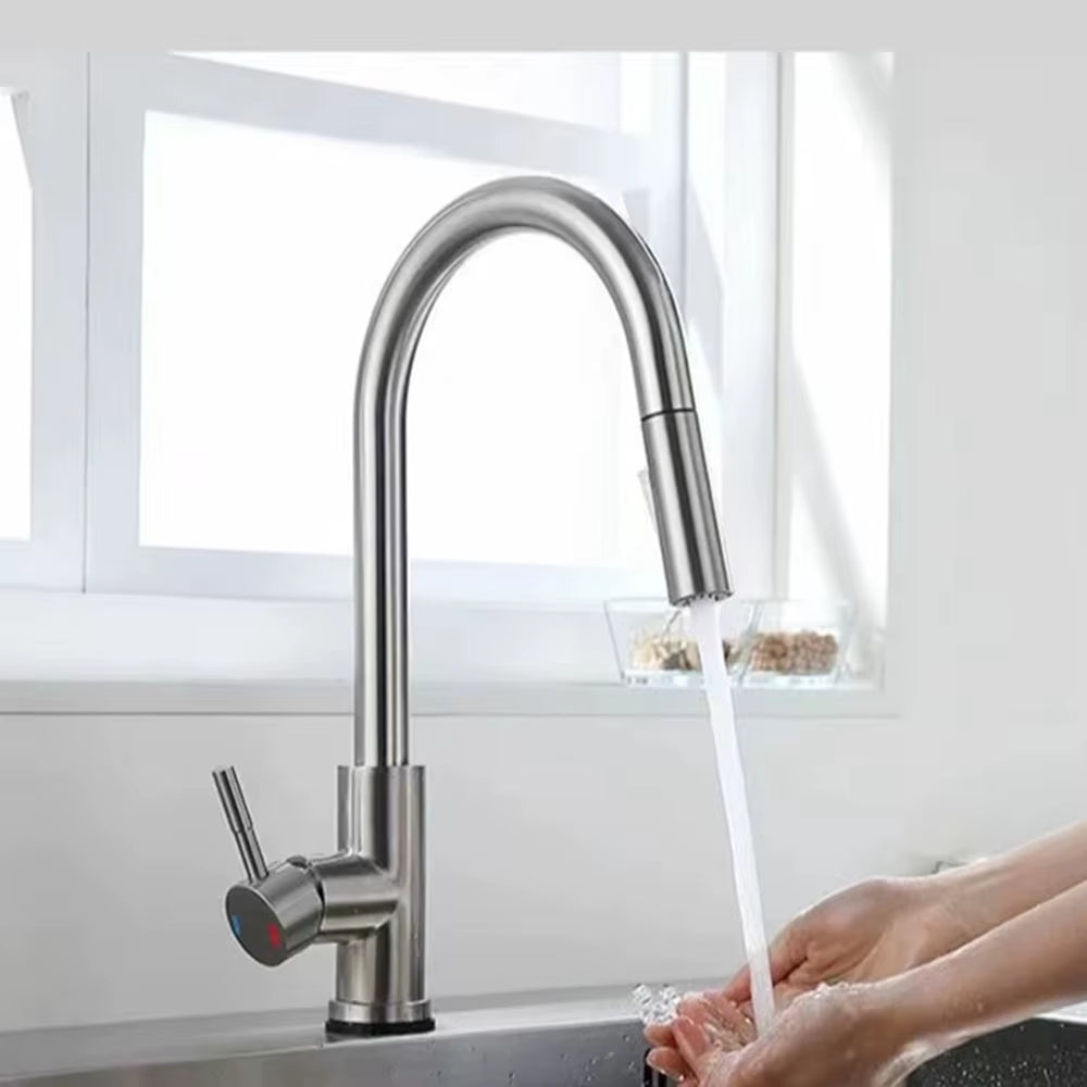 Kitchen Faucet Pull Out Brushed Nickle Stainless Steel Black Kitchen Mixed Tap Kitchen Sink Tap