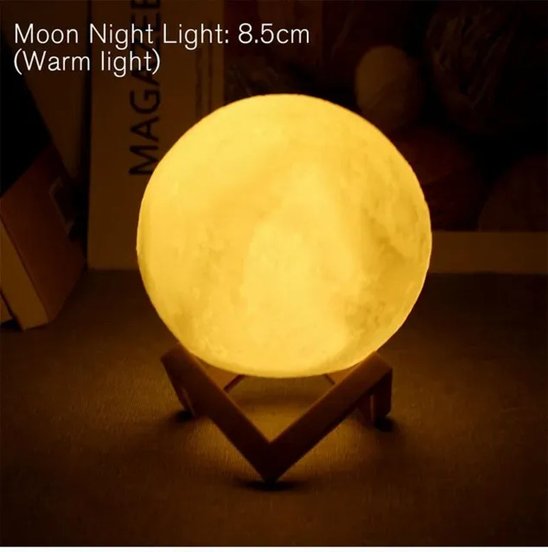 8cm LED Moon Night Light with Stand
