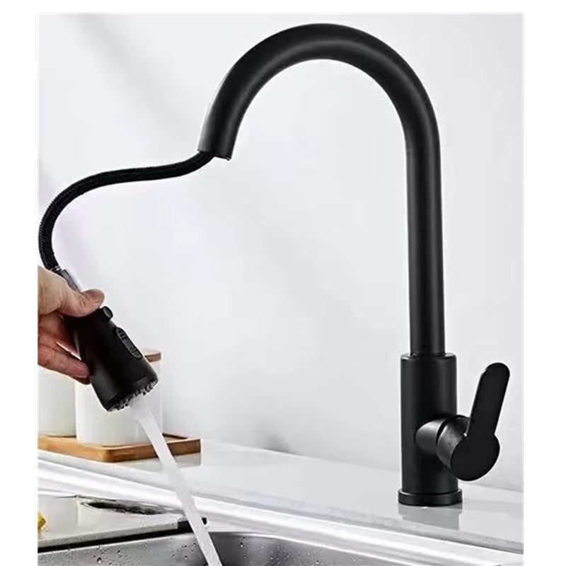 Kitchen Faucet Pull Out Brushed Nickle Stainless Steel Black Kitchen Mixed Tap Kitchen Sink Tap
