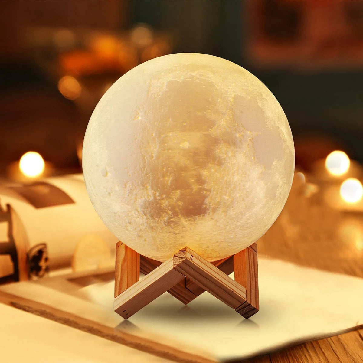 8cm LED Moon Night Light with Stand