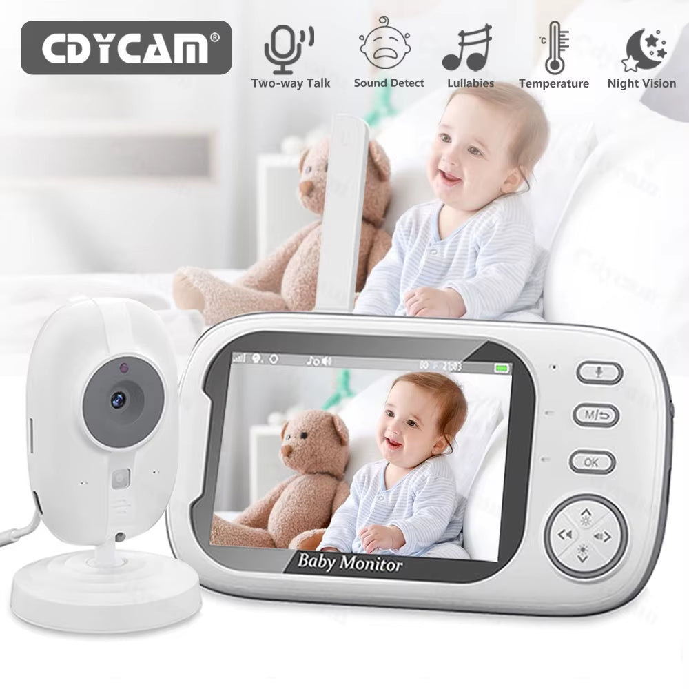 New 3.5 Inch Wireless Video Baby Monitor Night Vision Temperature Monitoring 2 Way Audio Talk Baby Nanny Security Camera