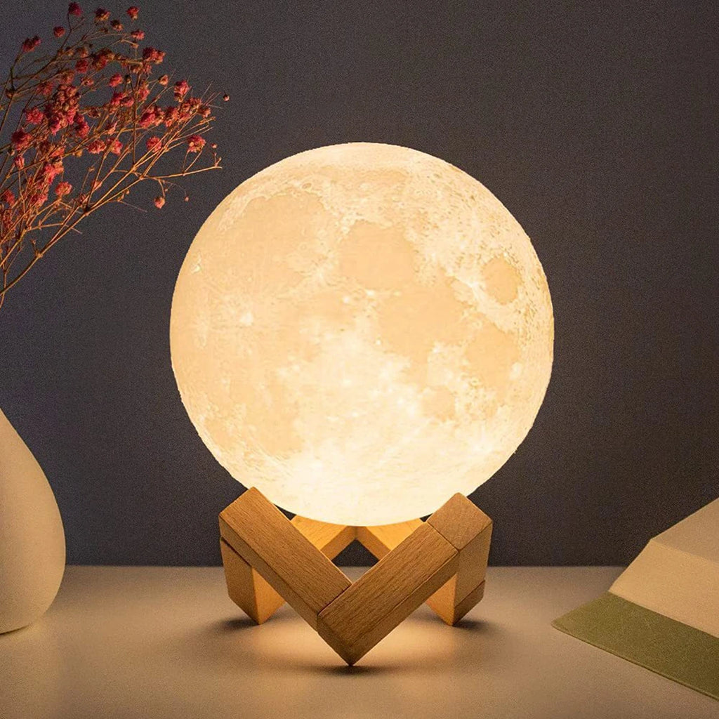8cm LED Moon Night Light with Stand