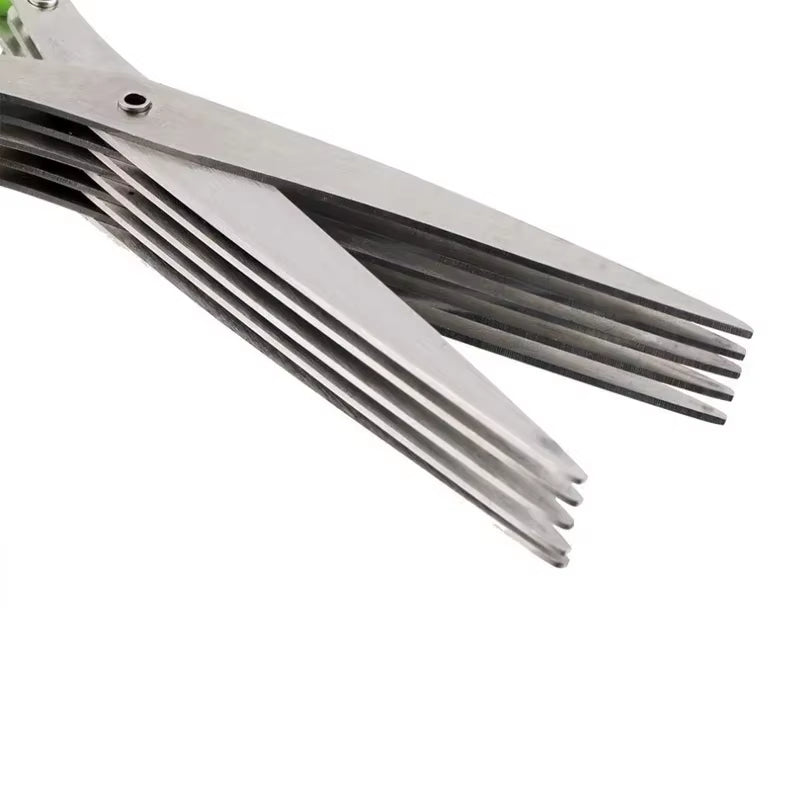 Multi-Functional Stainless Steel Kitchen Scissors – 3/5 Layer Herb & Scallion Cutter