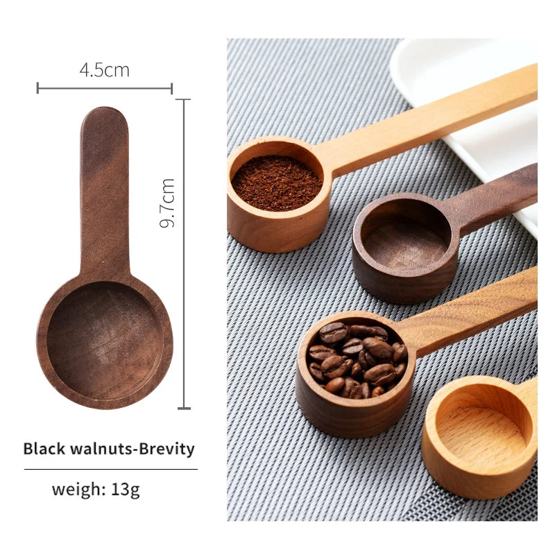 lack Walnut Wooden Dessert Spoon – Natural Coffee, Honey & Sugar Measuring Spoon